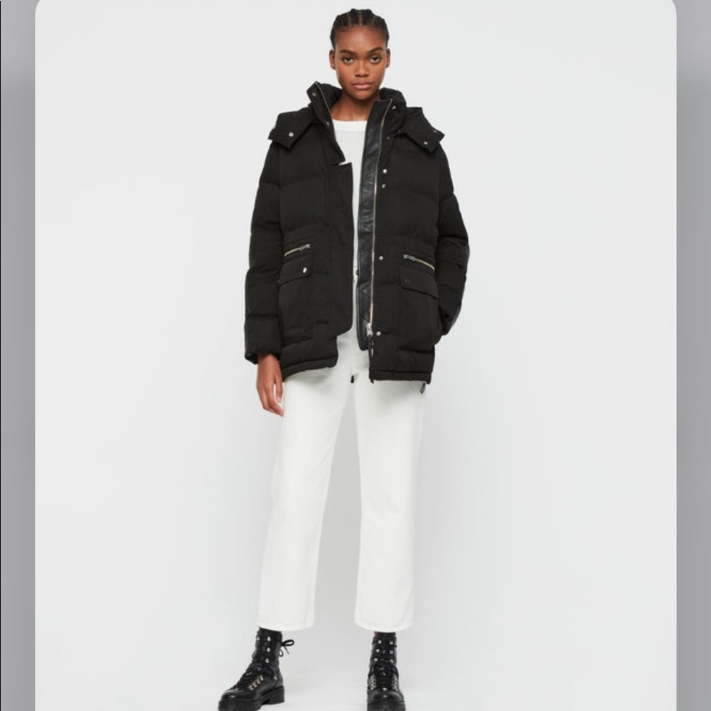 AllSaints Kyle Parka Coat Black XS